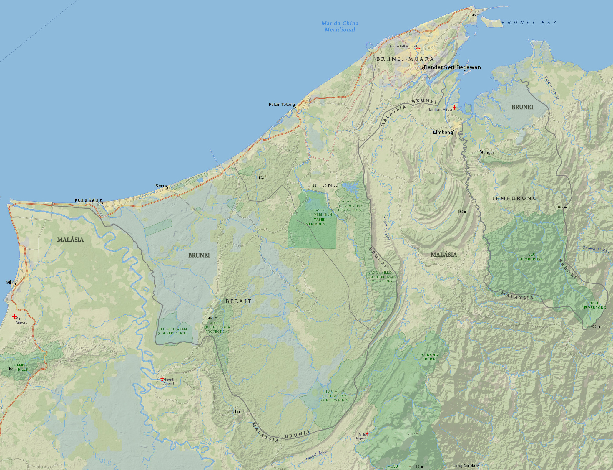 Mapa Brunei