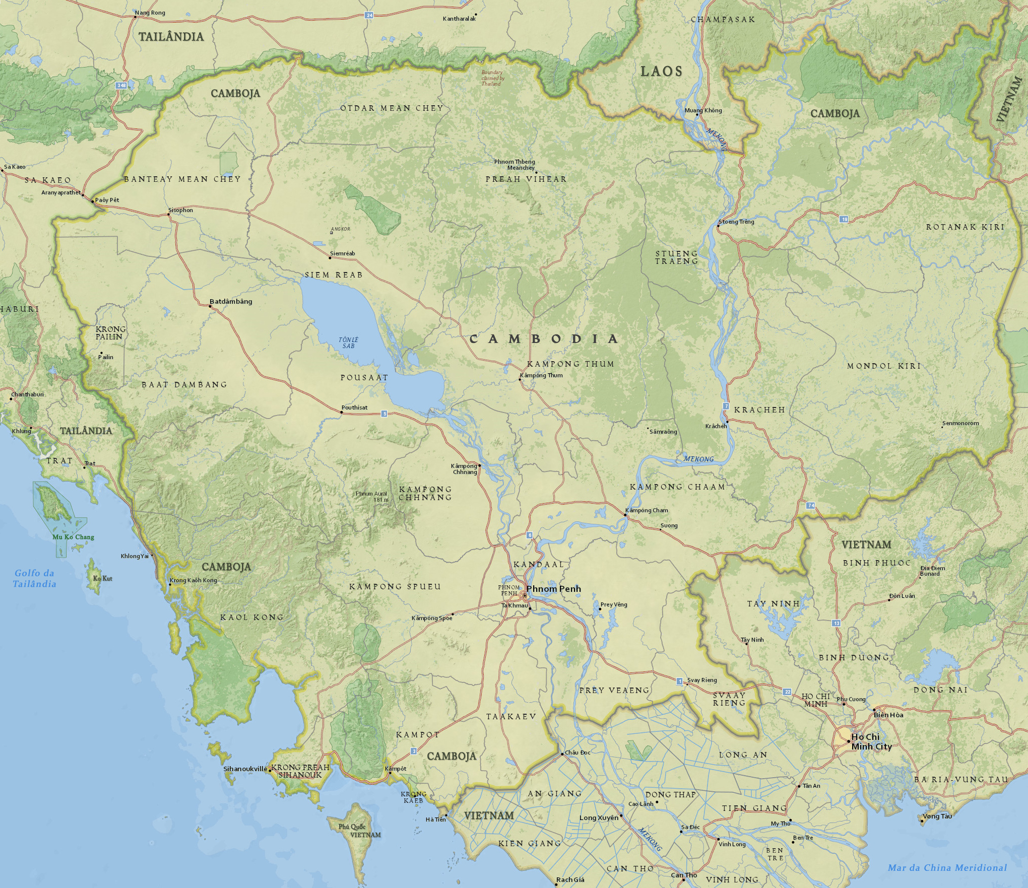Mapa Camboja
