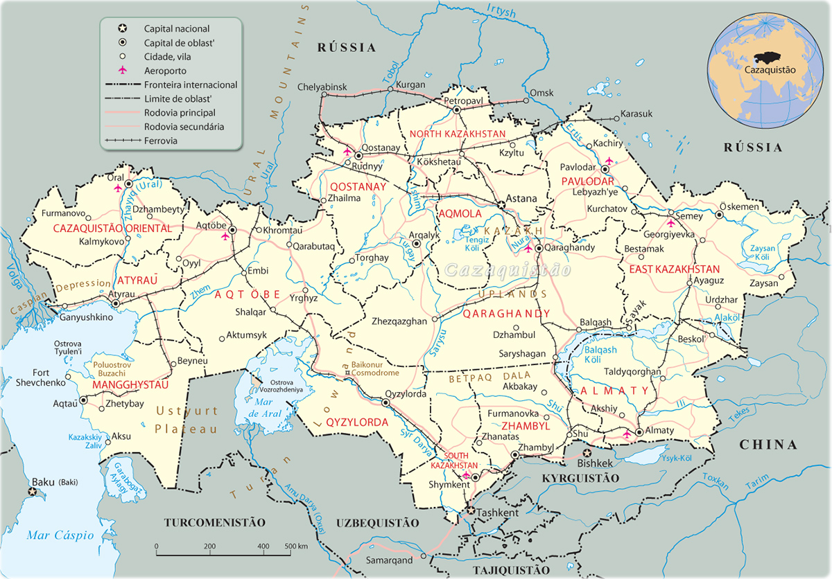 Mapa Cazaquistão