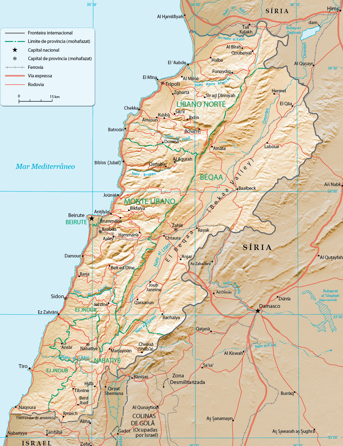 Mapa Libano