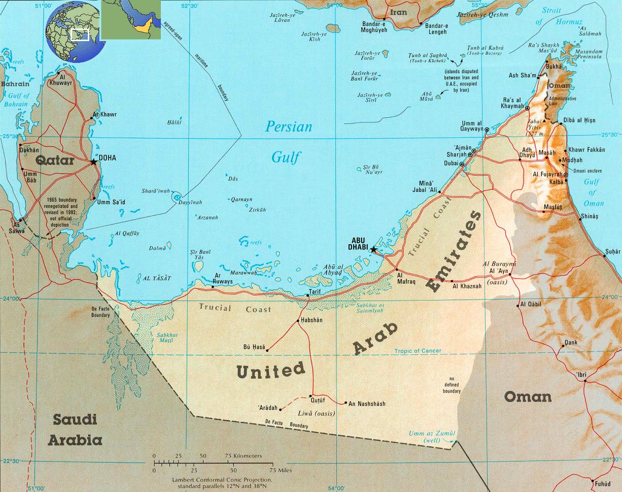 Emirados Árabes Mapa
