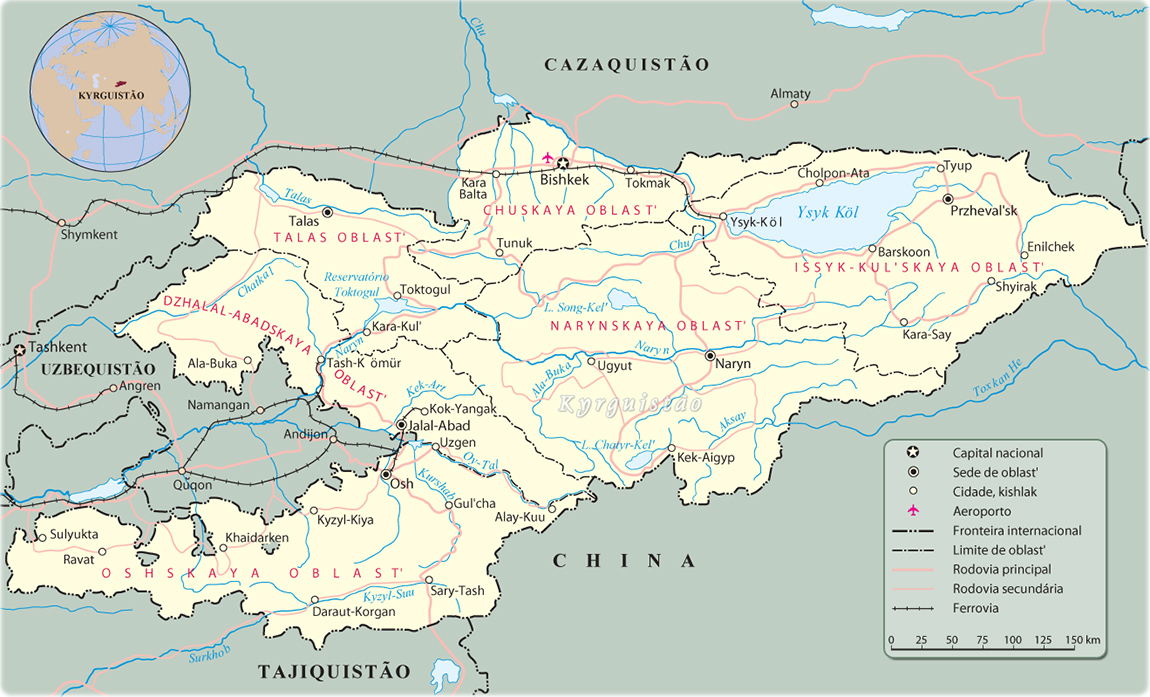 Mapa Kyrguistão