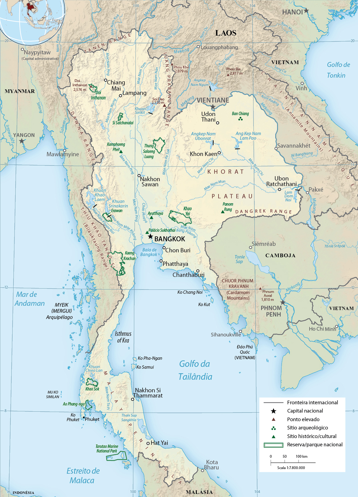 Mapa Tailandia